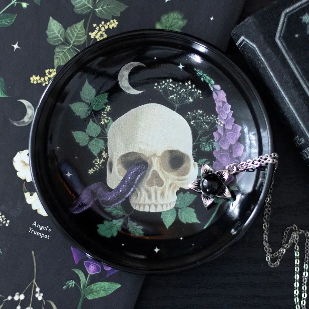Venom & Vines Gothic Skull Trinket Dish