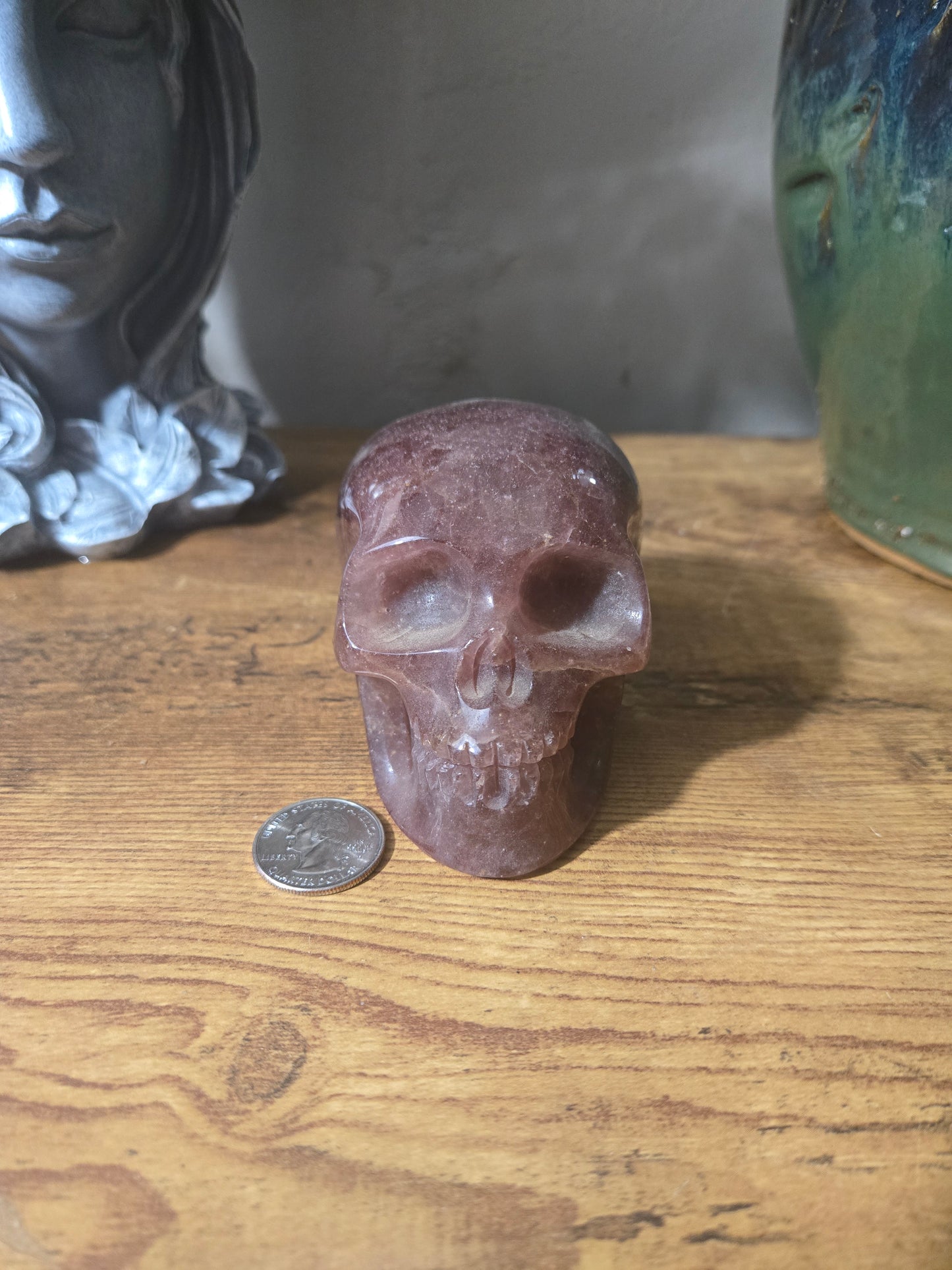 Strawberry Quartz Skull
