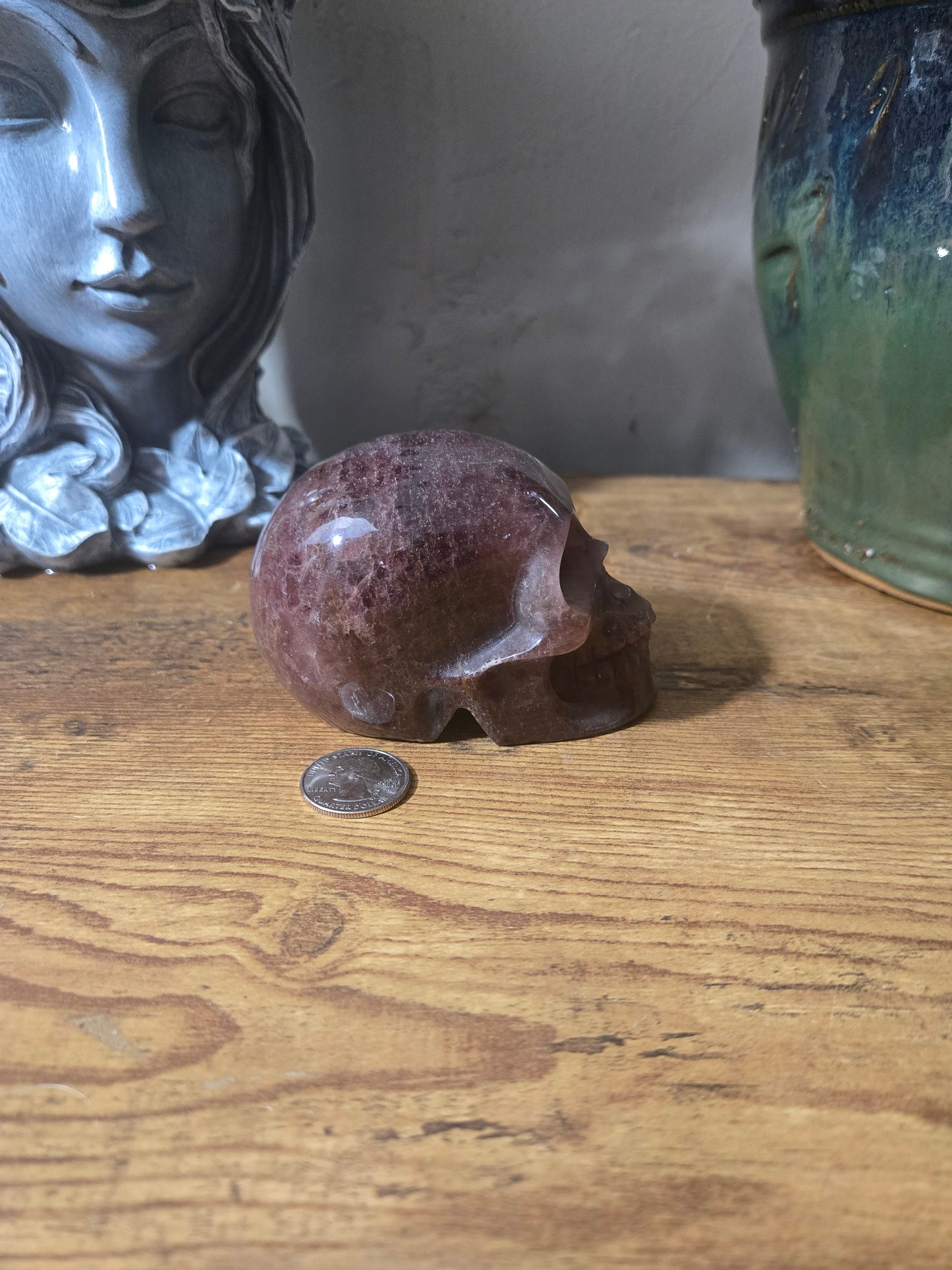 Strawberry Quartz Skull