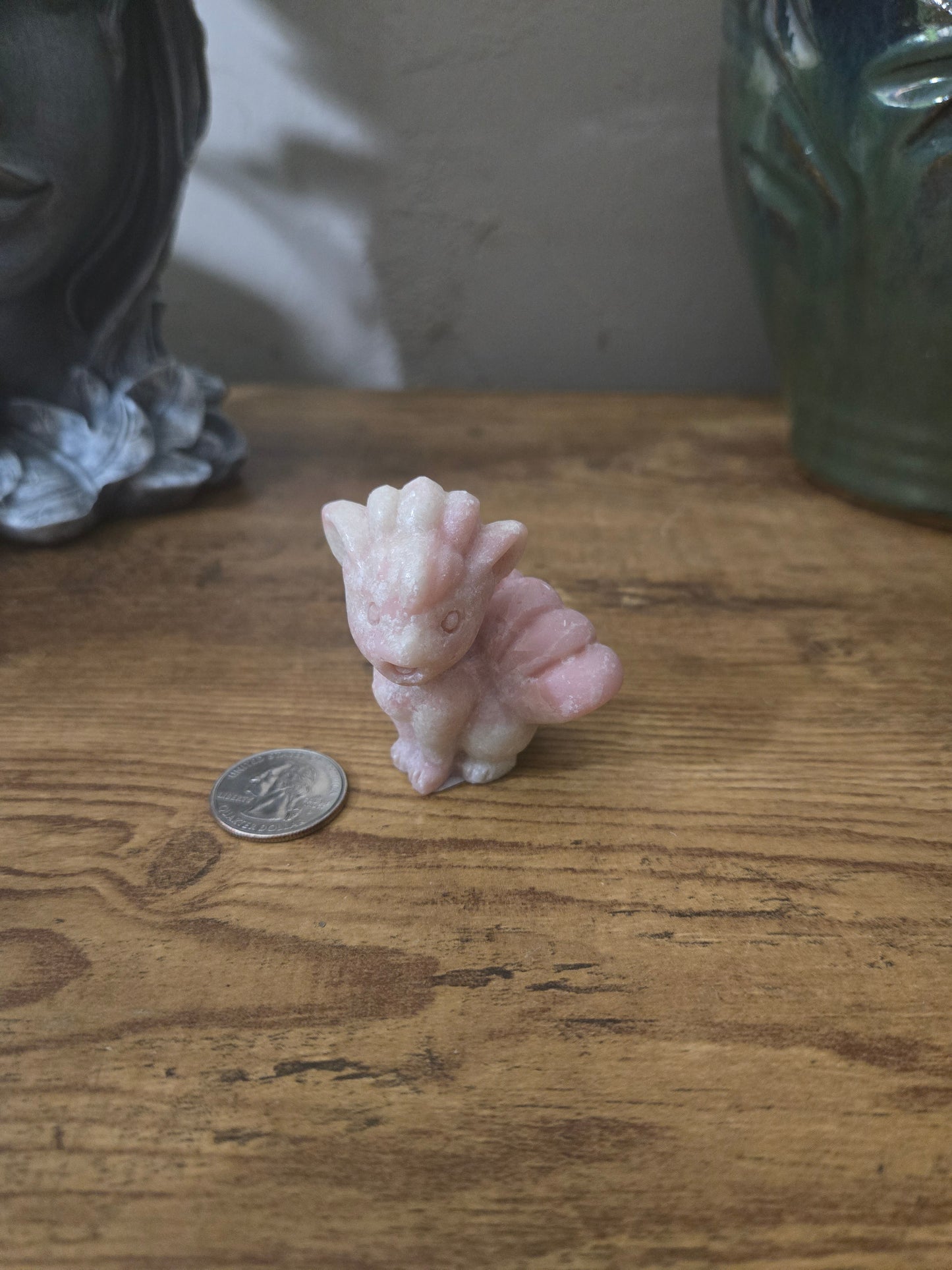 Pink Opal Vulpix Carving