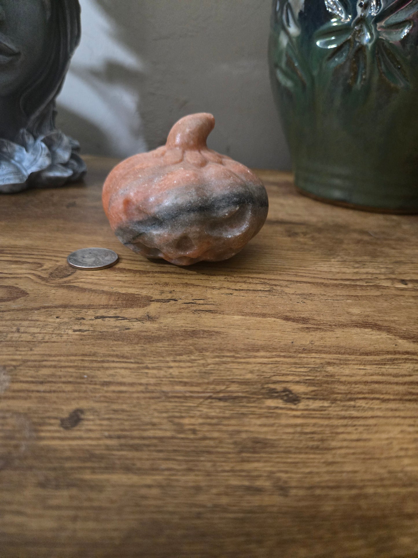 Orange Calcite Jack O' Lantern Carving
