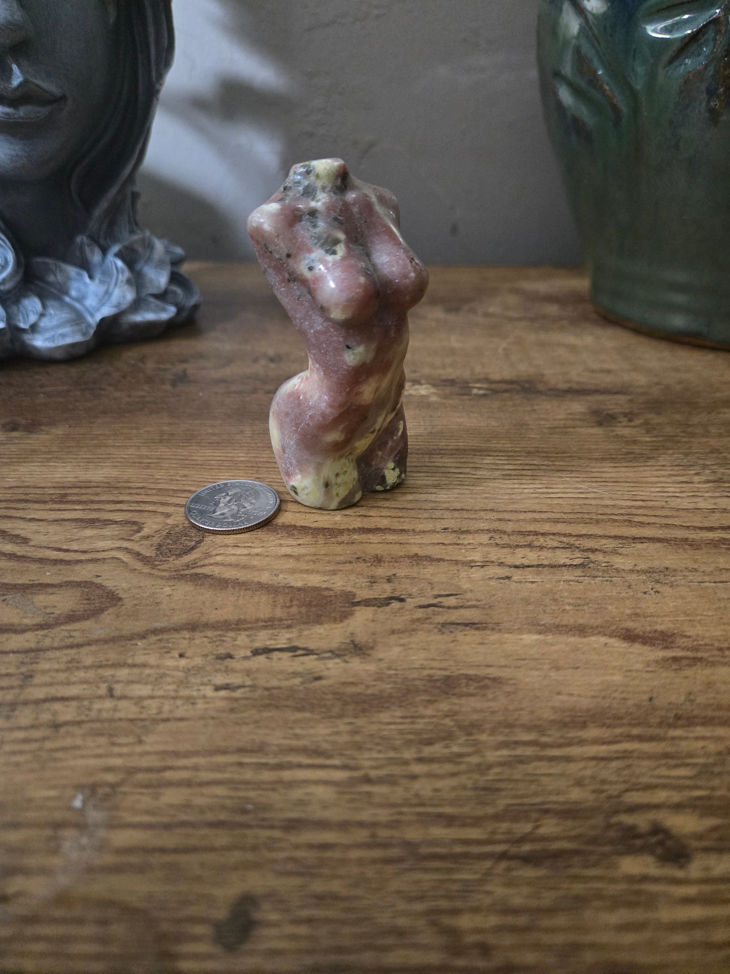 Pink Jade Goddess Body Carving