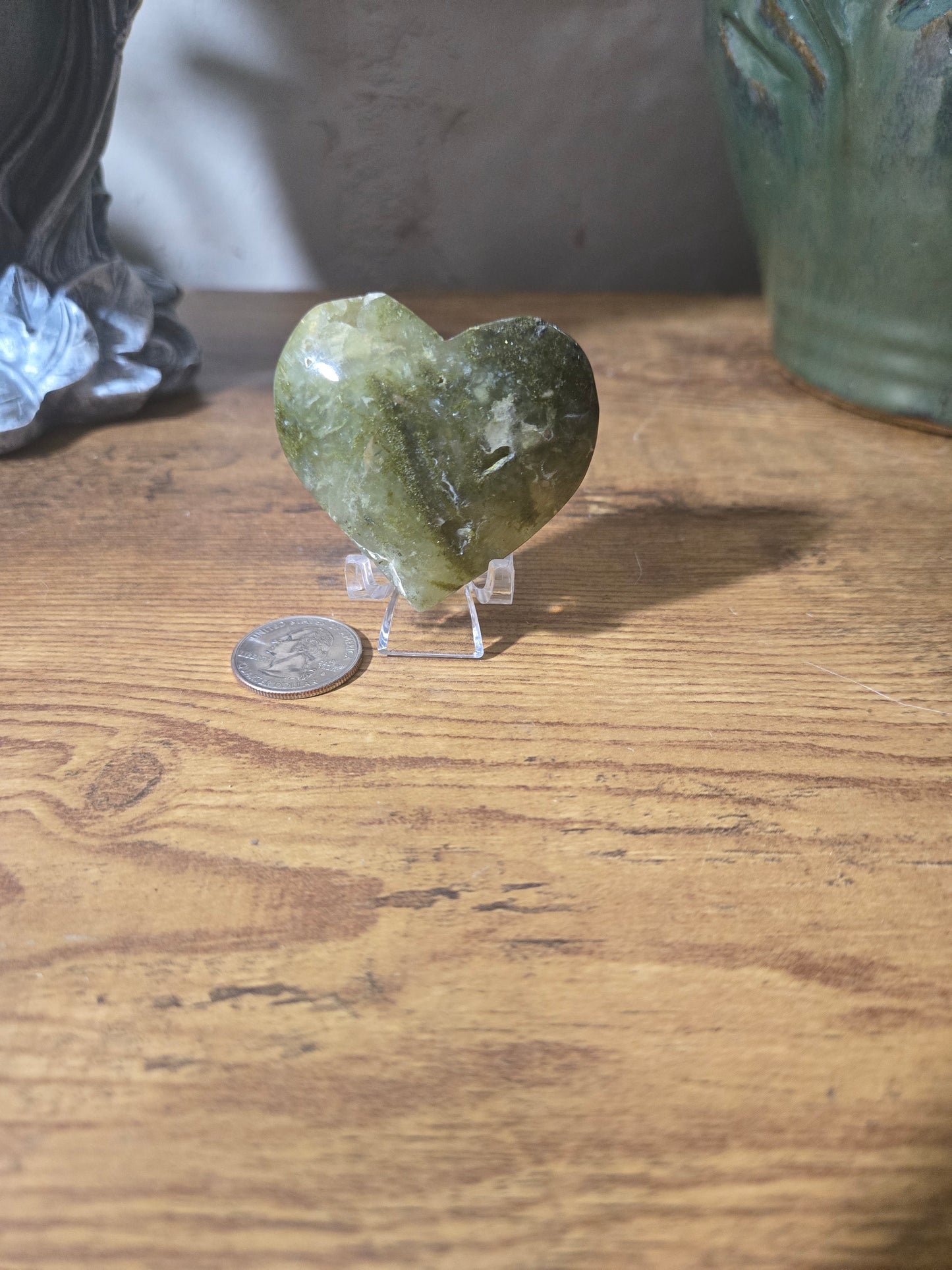 Prehnite Heart Carving