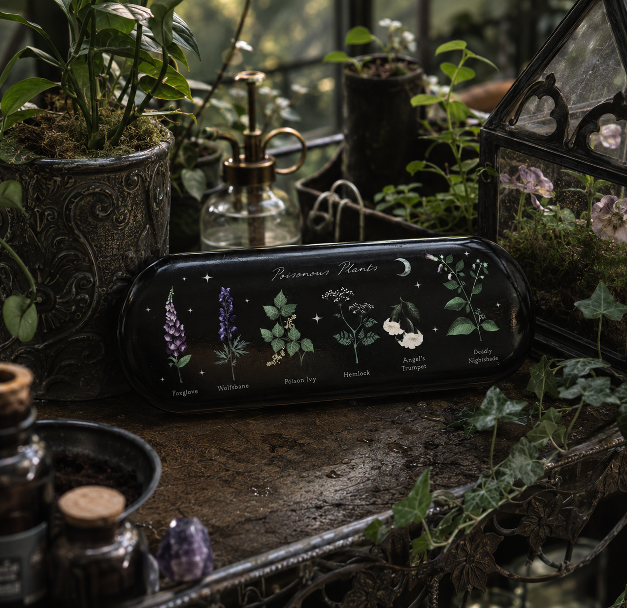 Poisonous Plants Gothic Botanical Glasses Case