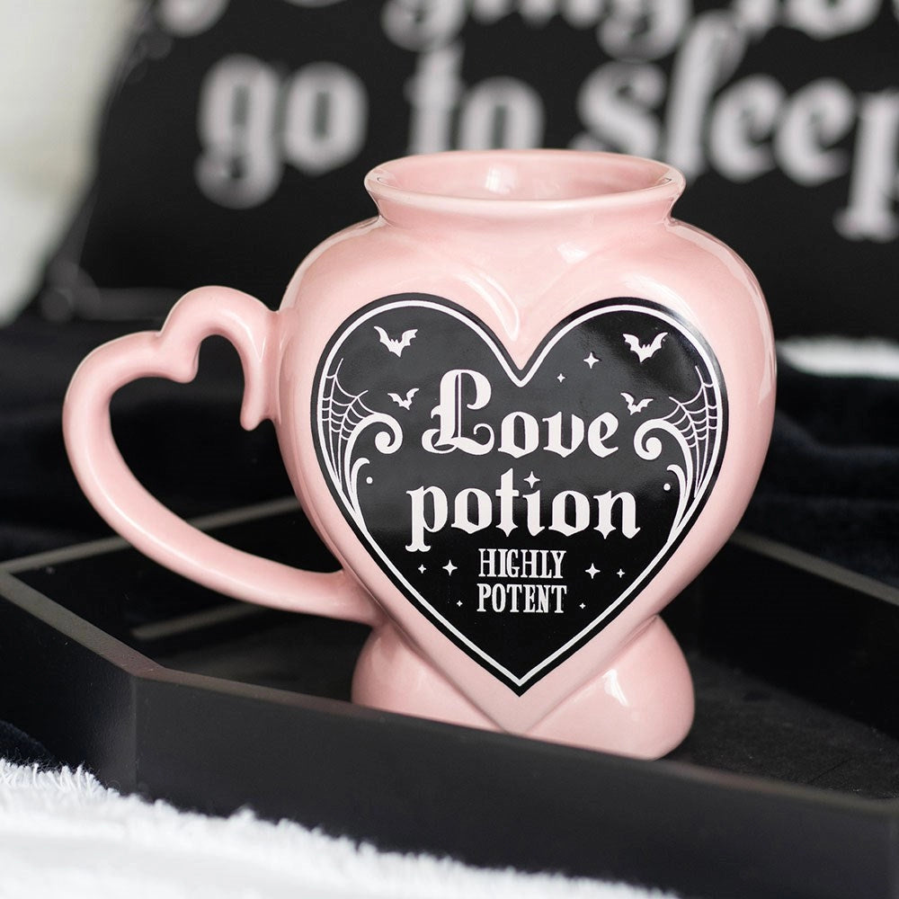 Gothic Love Potion Heart Shaped Mug