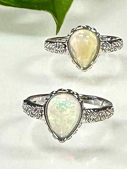Natural Opal Ring White Bronze