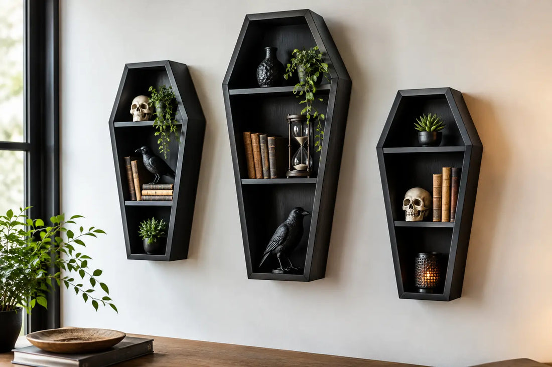 Best Coffin Shaped Shelves for a Wicked Wall