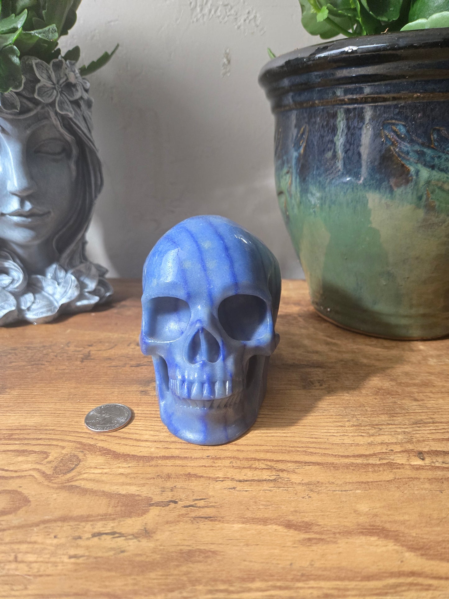 Blue Aventurine Skull