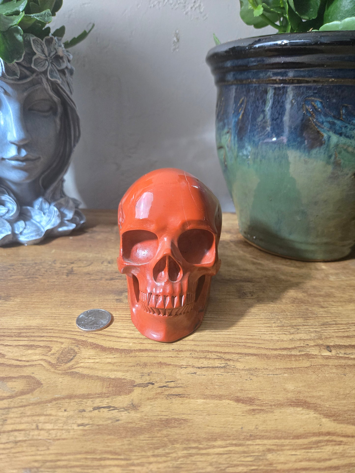 Red Jasper Skull