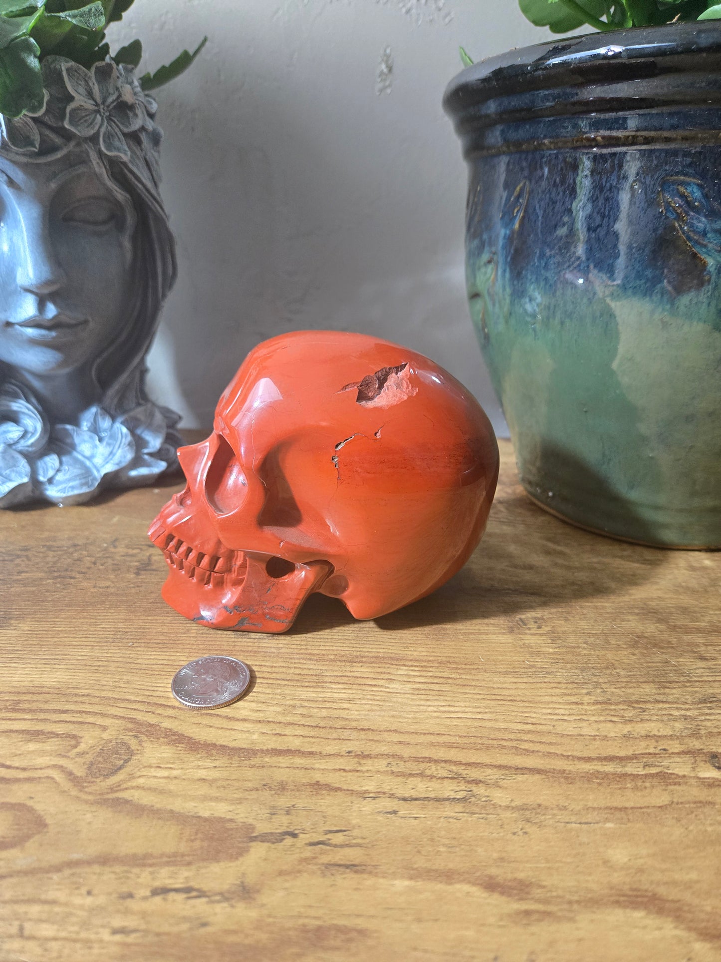 Red Jasper Skull