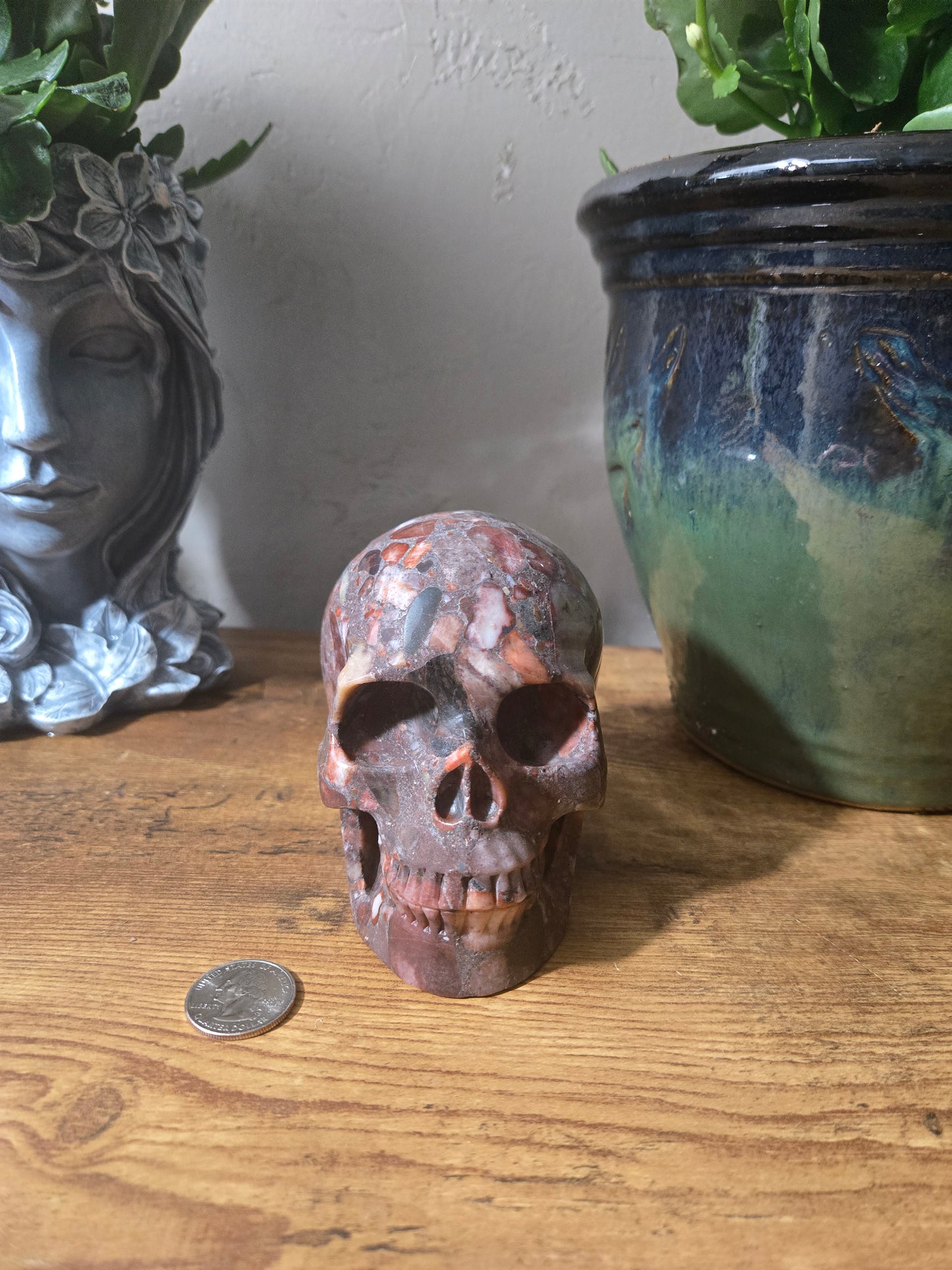 Copper Ore Jasper Skull
