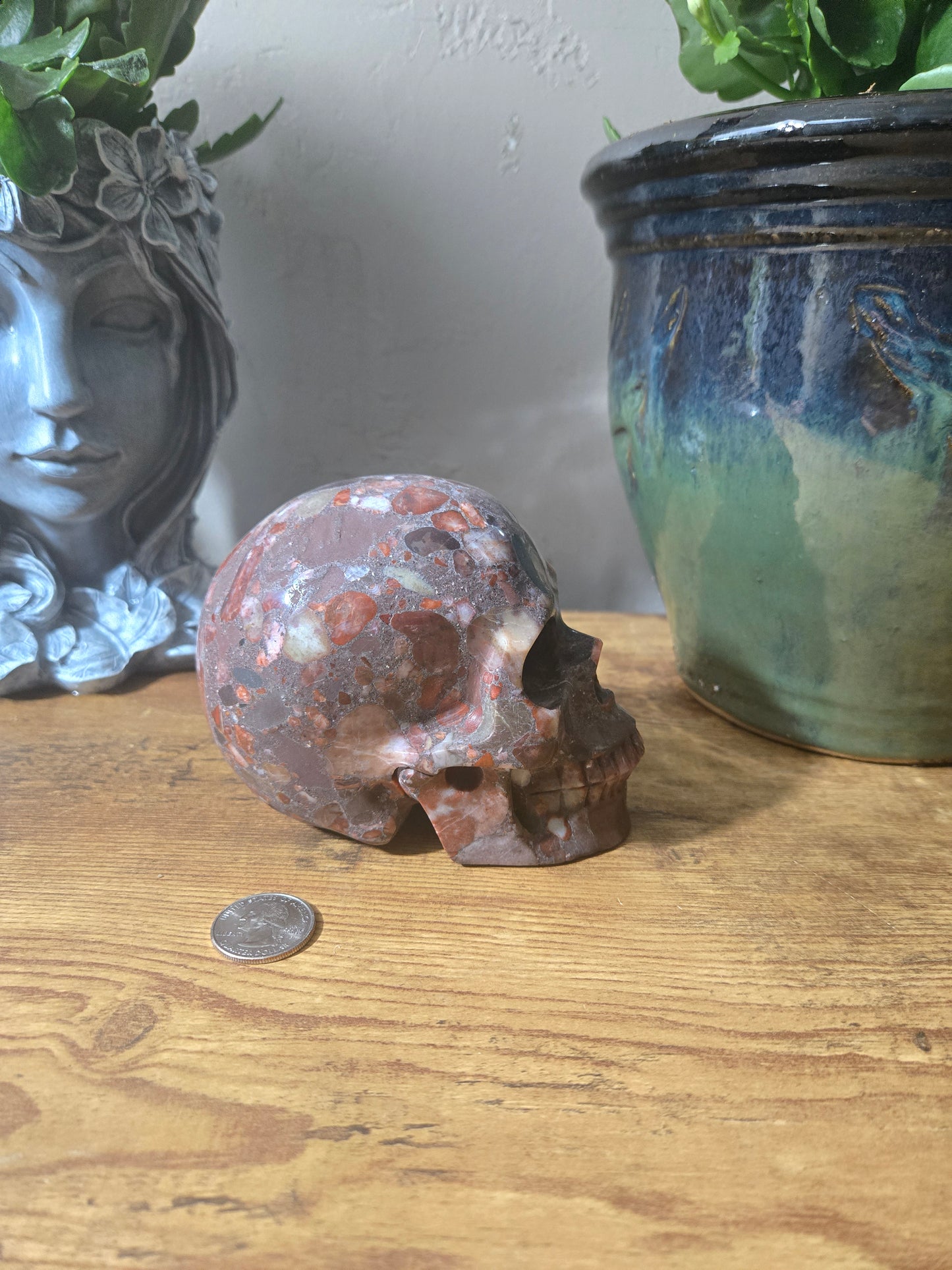 Copper Ore Jasper Skull