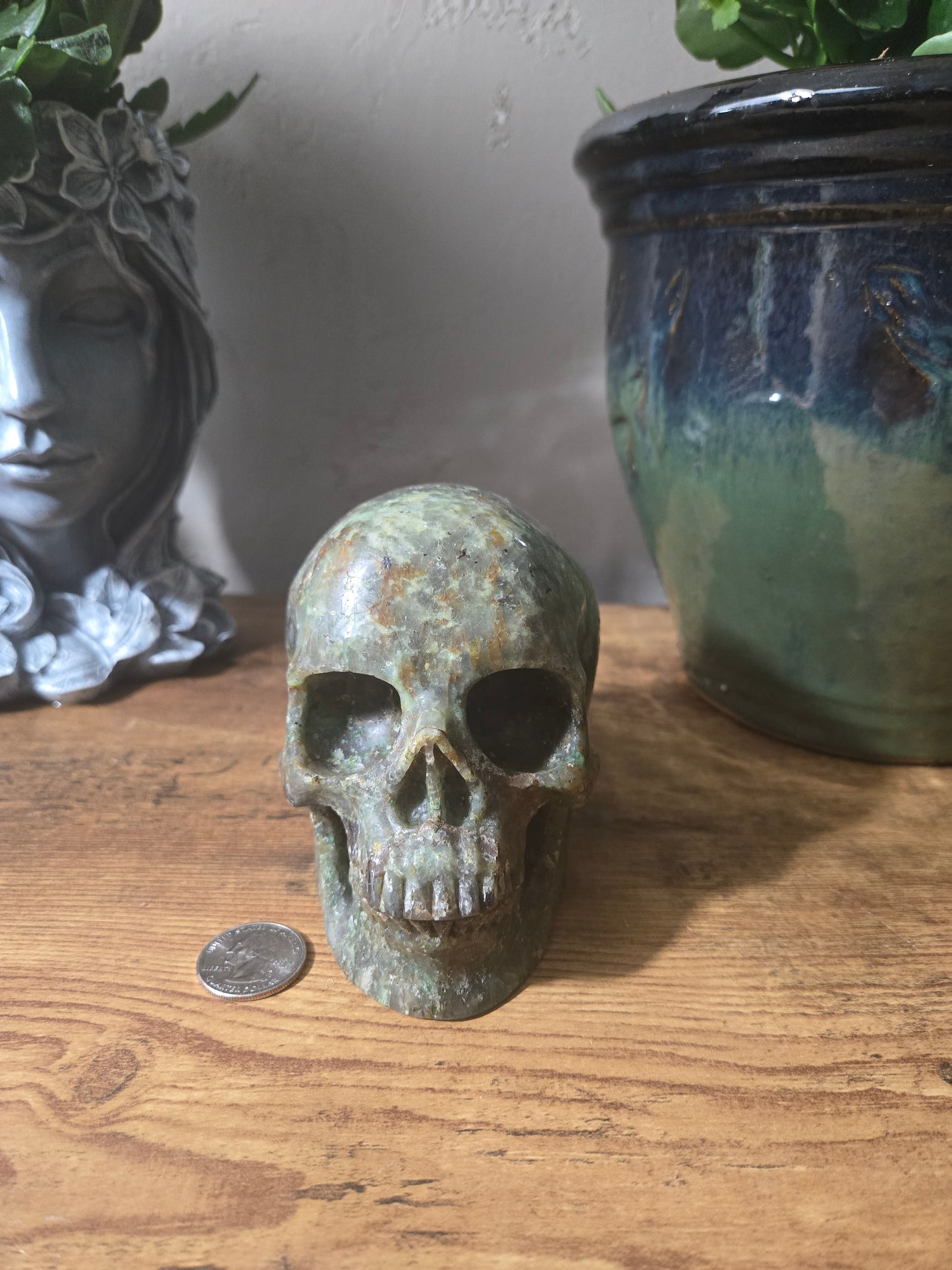 Chrysocolla Skull