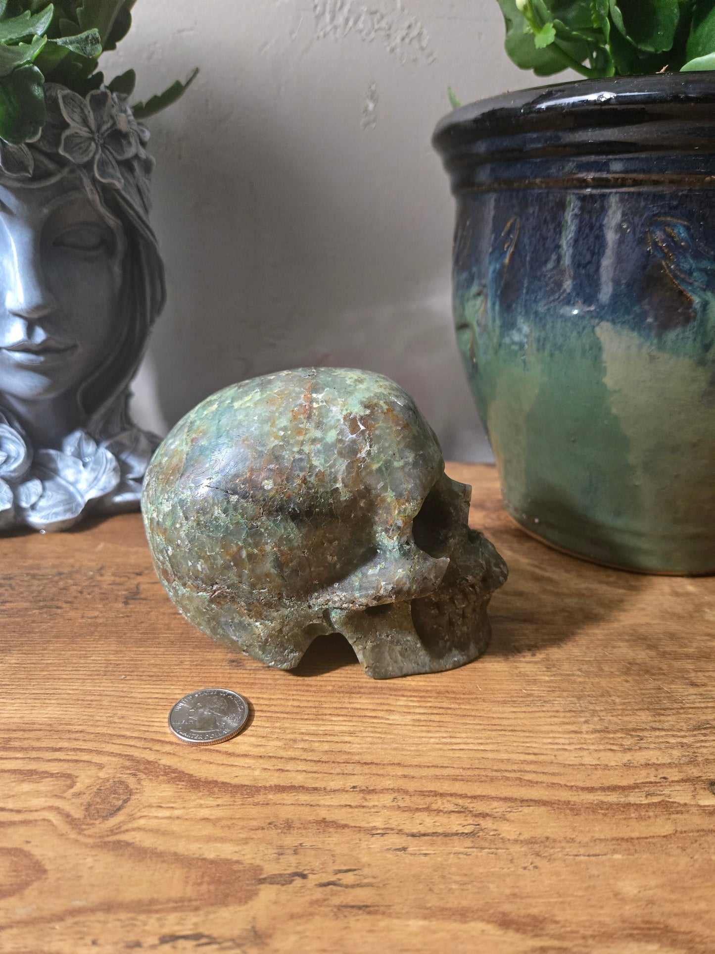 Chrysocolla Skull