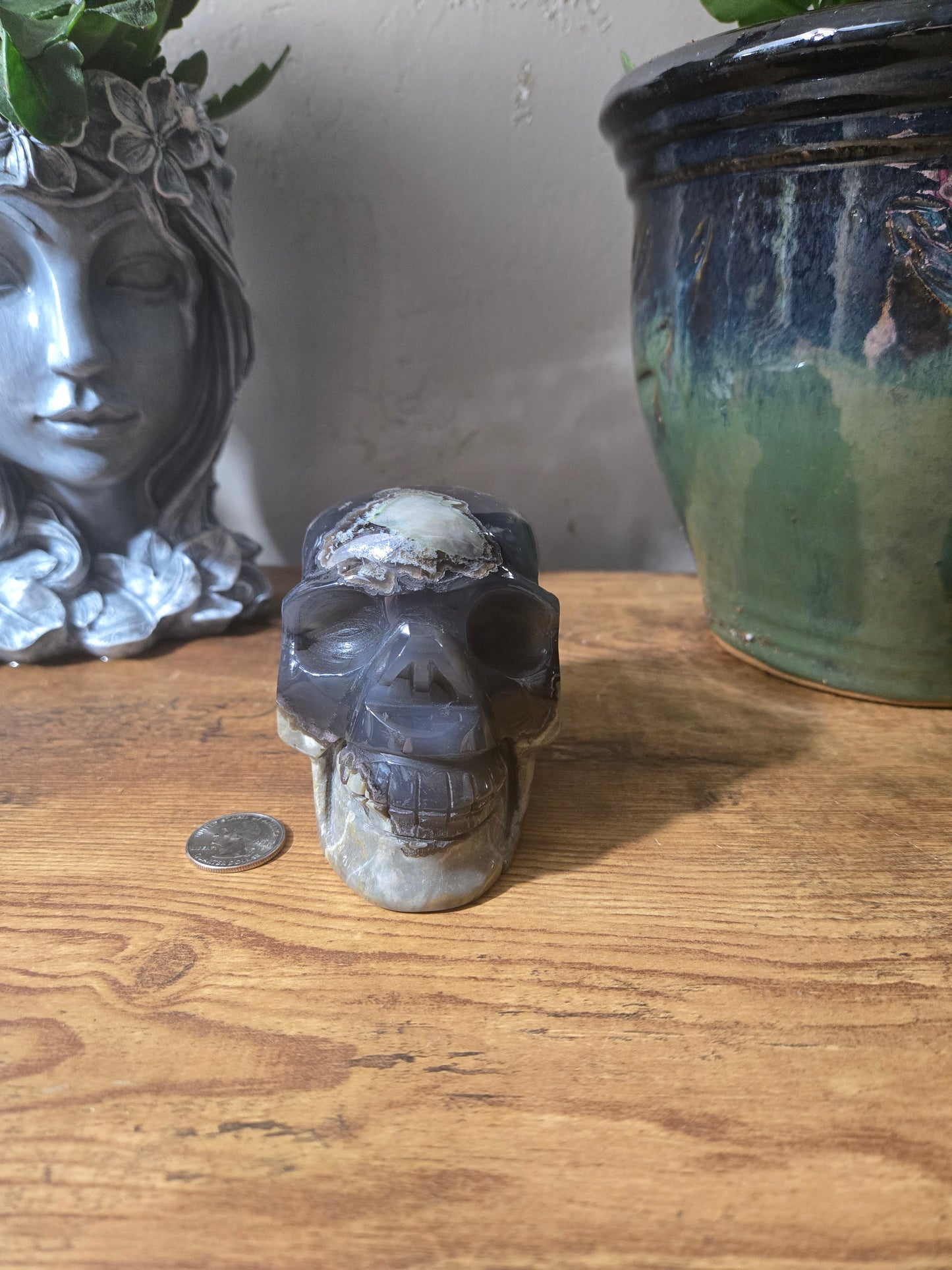 Volcano Agate Skull
