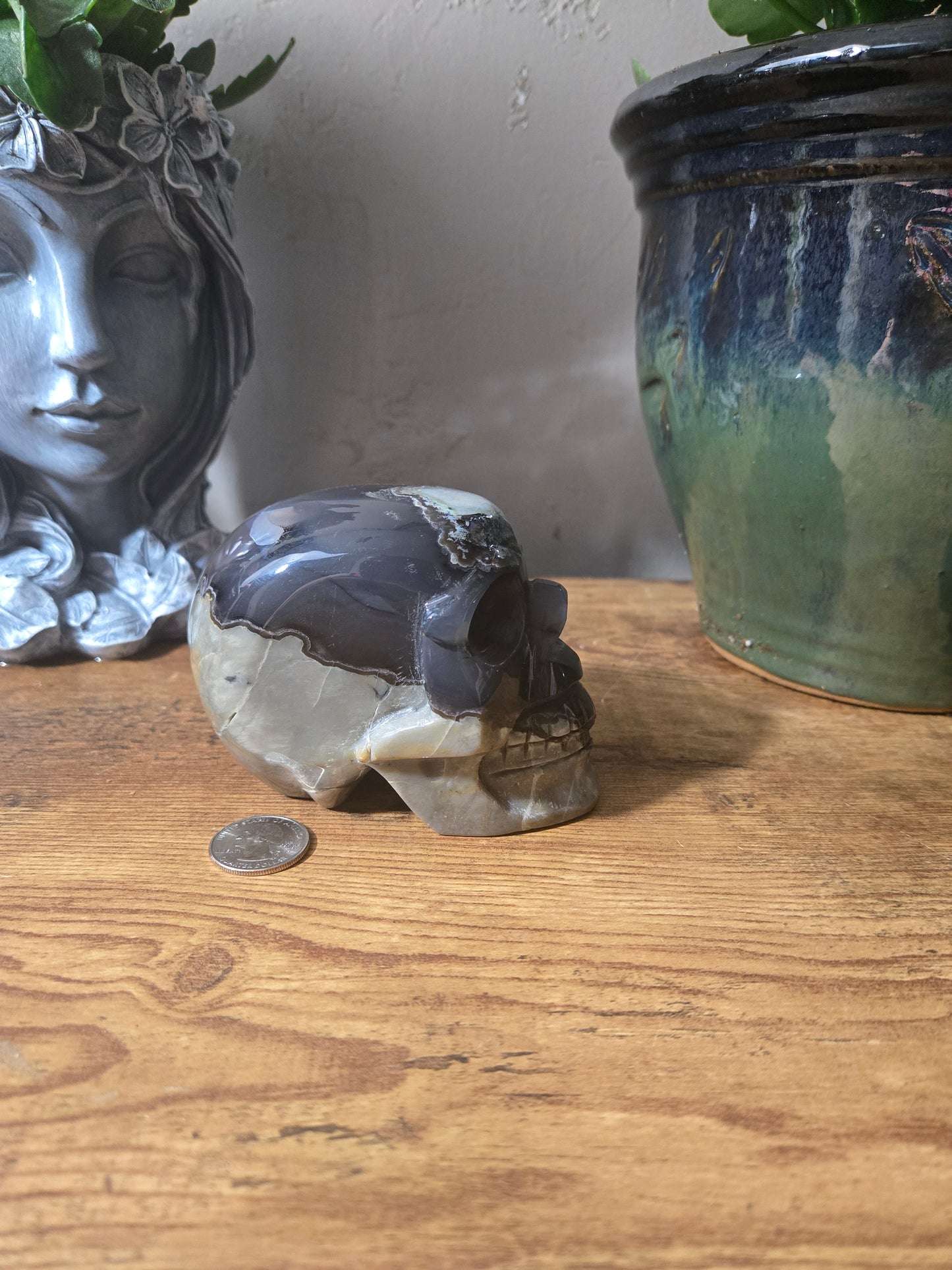 Volcano Agate Skull