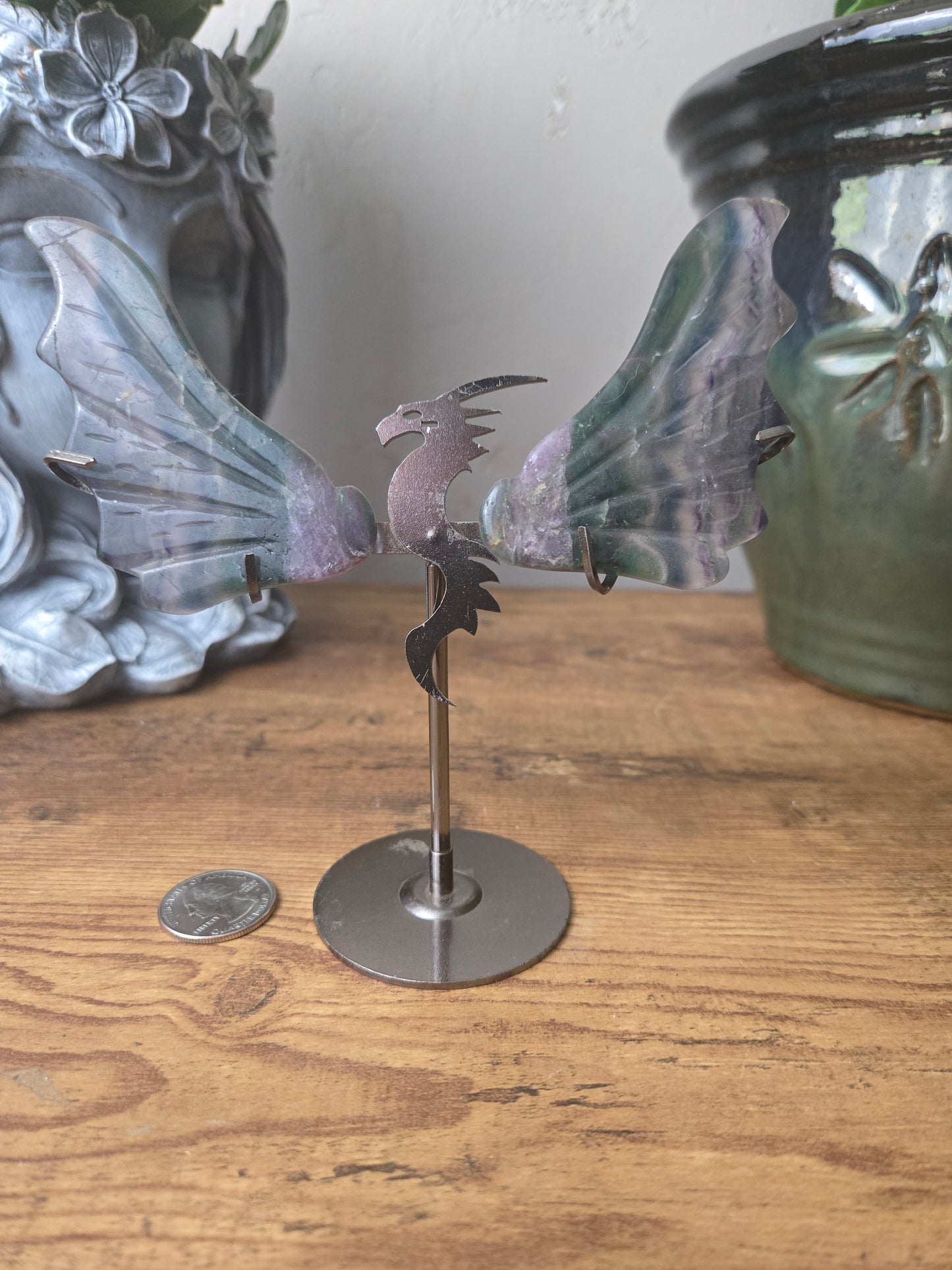 Rainbow Fluorite Dragon Wings