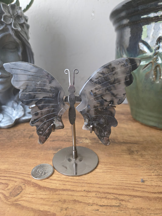 Moss Agate Butterfly Wings