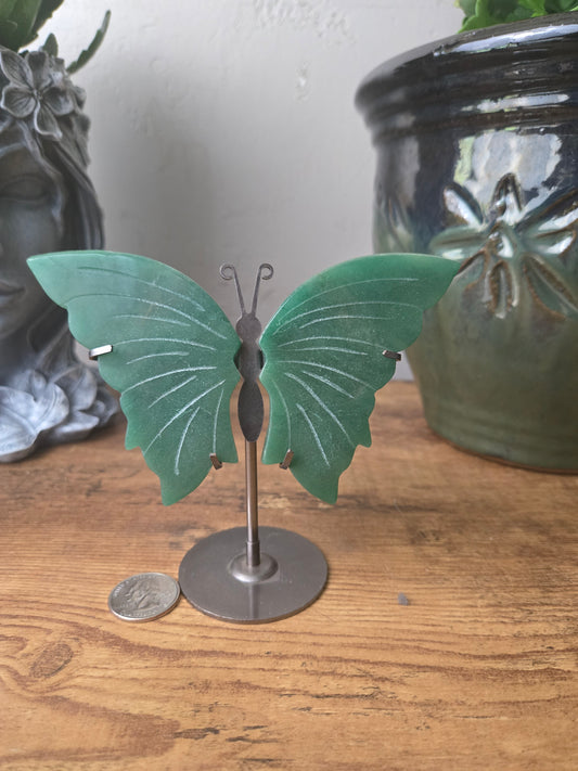 Green Aventurine Butterfly Wings