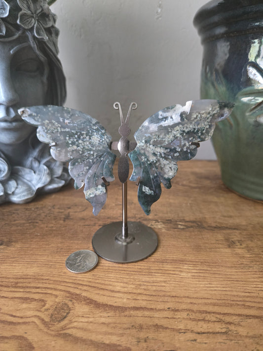 Moss Agate Butterfly Wings