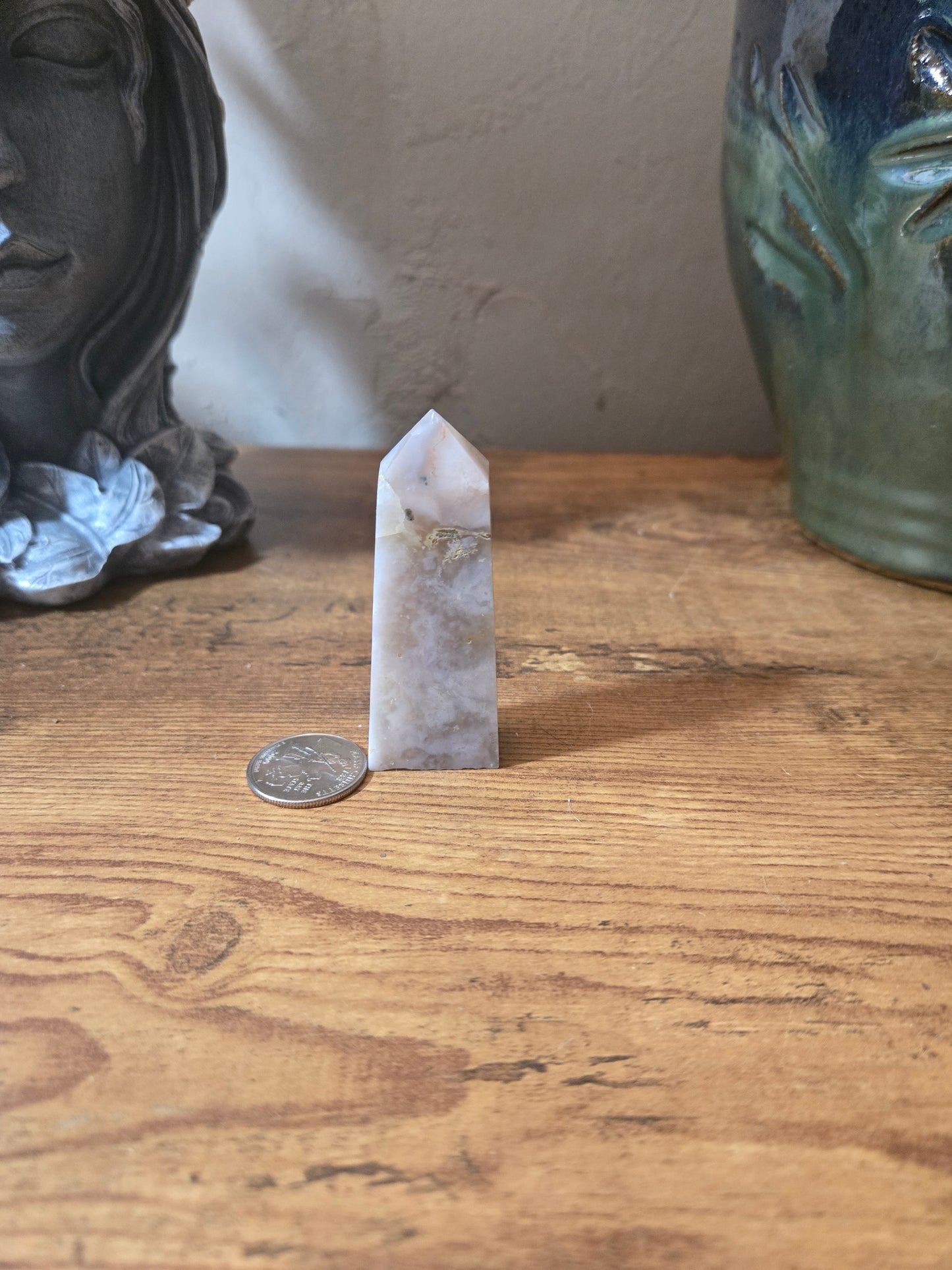 Pink Flower Agate Tower