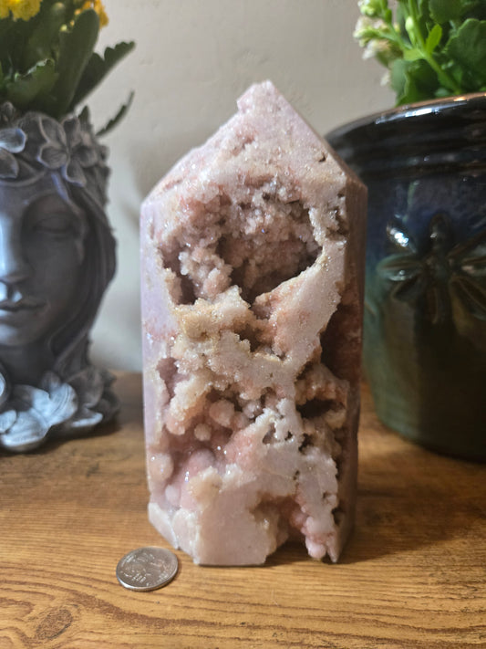 Druzy Pink Amethyst Tower