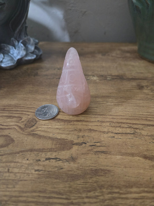 Rose Quartz Gnome Carving