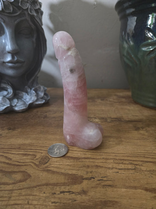 Rose Quartz Male Body Part Carving