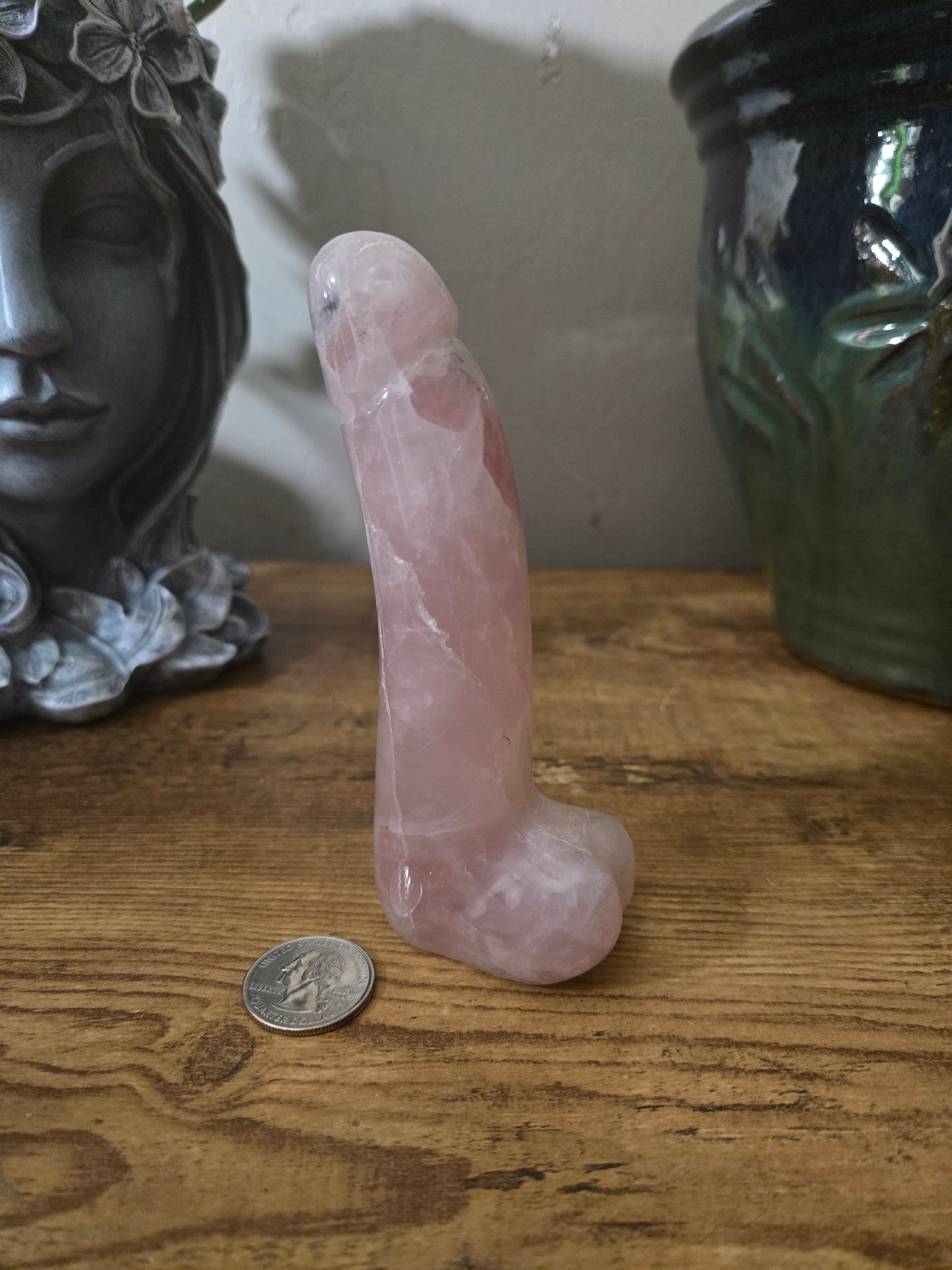 Rose Quartz Male Body Part Carving