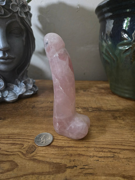 Rose Quartz Male Body Part Carving