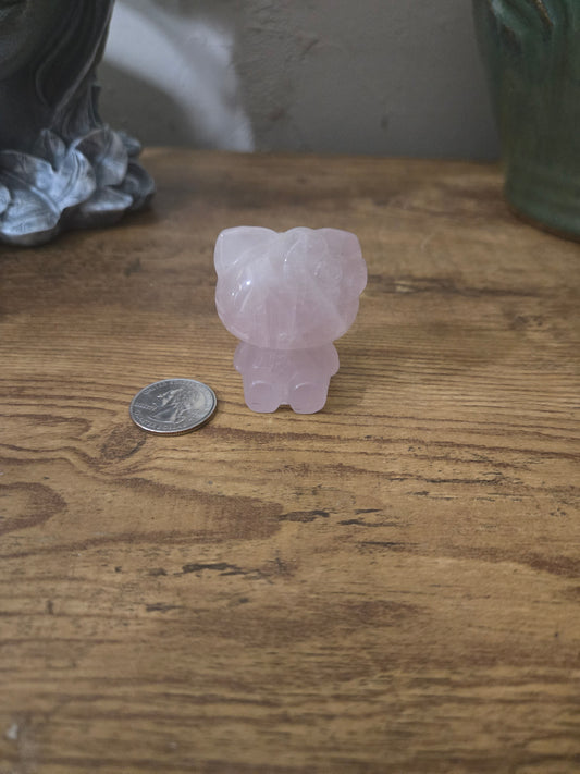Rose Quartz Hello Kitty Carving