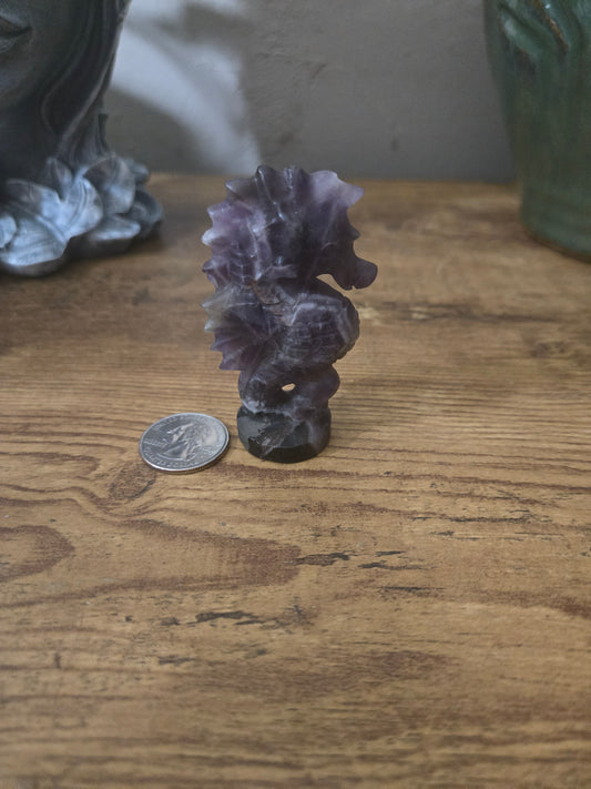 Fluorite Seahorse Carving