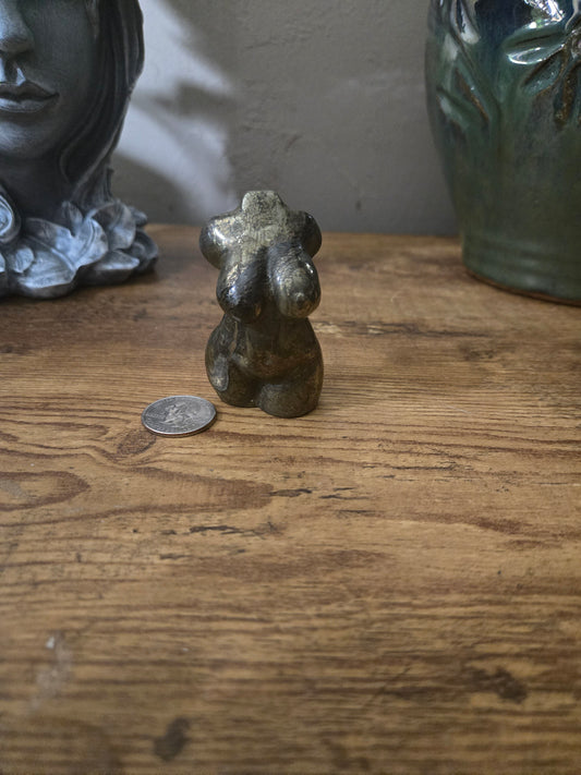 Pyrite Goddess Body Carving