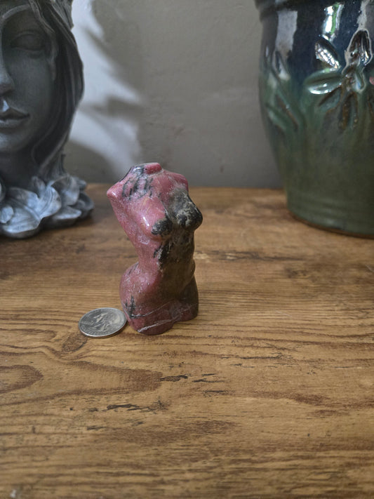 Rhodonite Goddess Body Carving