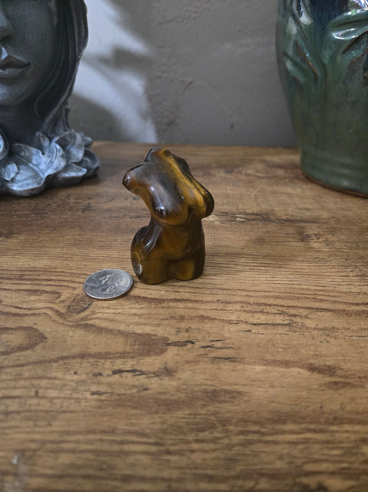 Tiger's Eye Goddess Body Carving