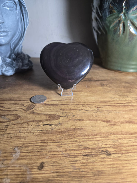 Rainbow Obsidian Heart Carving