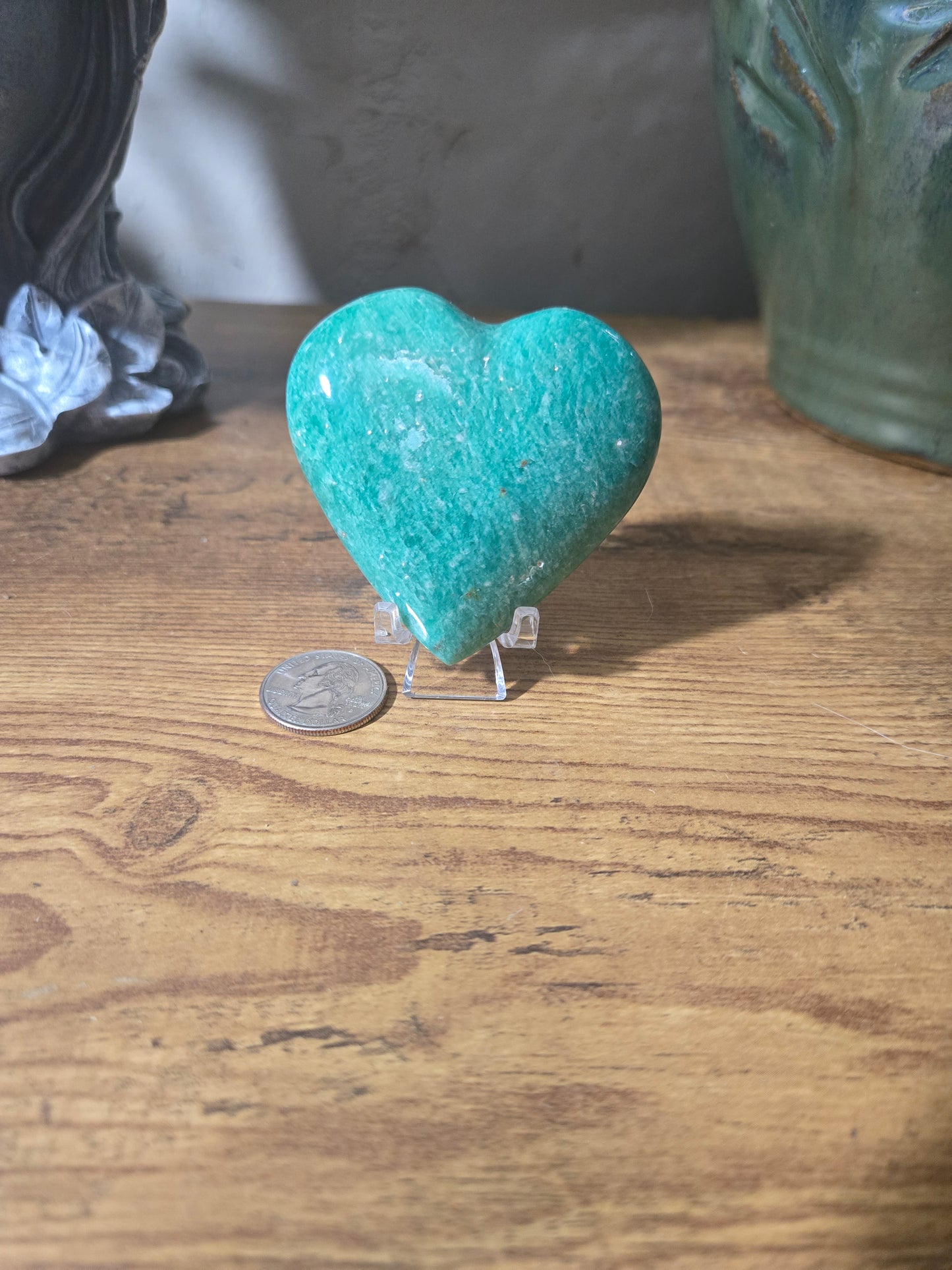 Amazonite Heart Carving