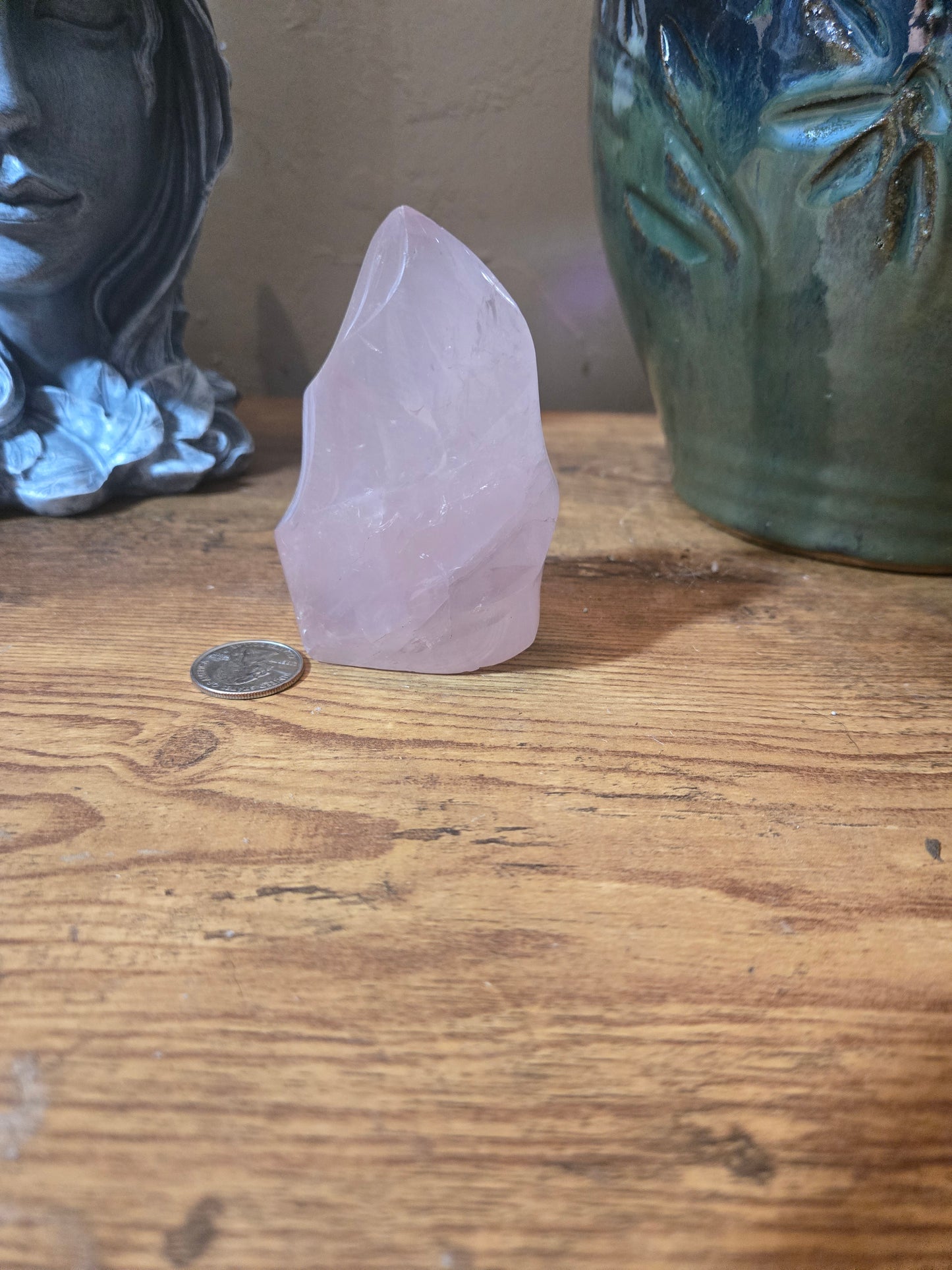 Rose Quartz Flame Carving