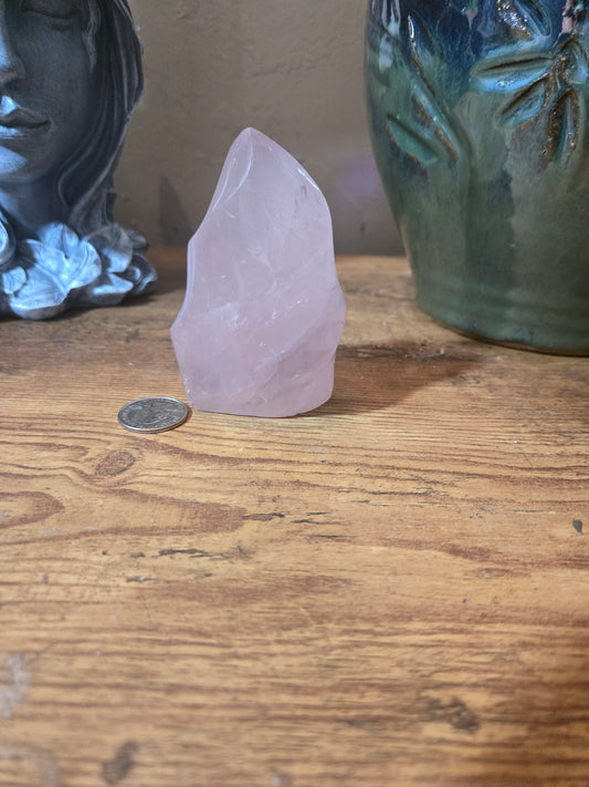 Rose Quartz Flame Carving