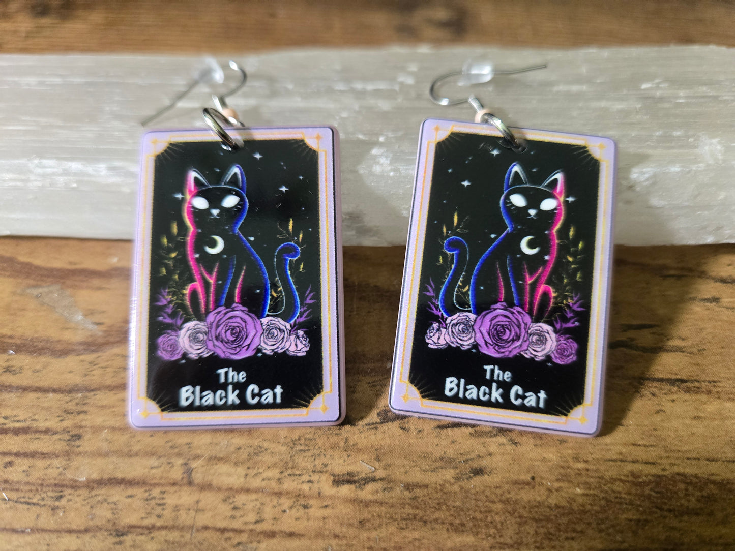 The Black Cat Tarot Earrings