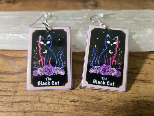 The Black Cat Tarot Earrings