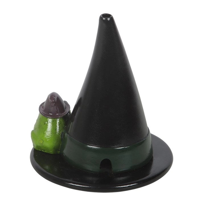 Witch Hat & Toad Incense Cone Holder | Witchy Resin Decor