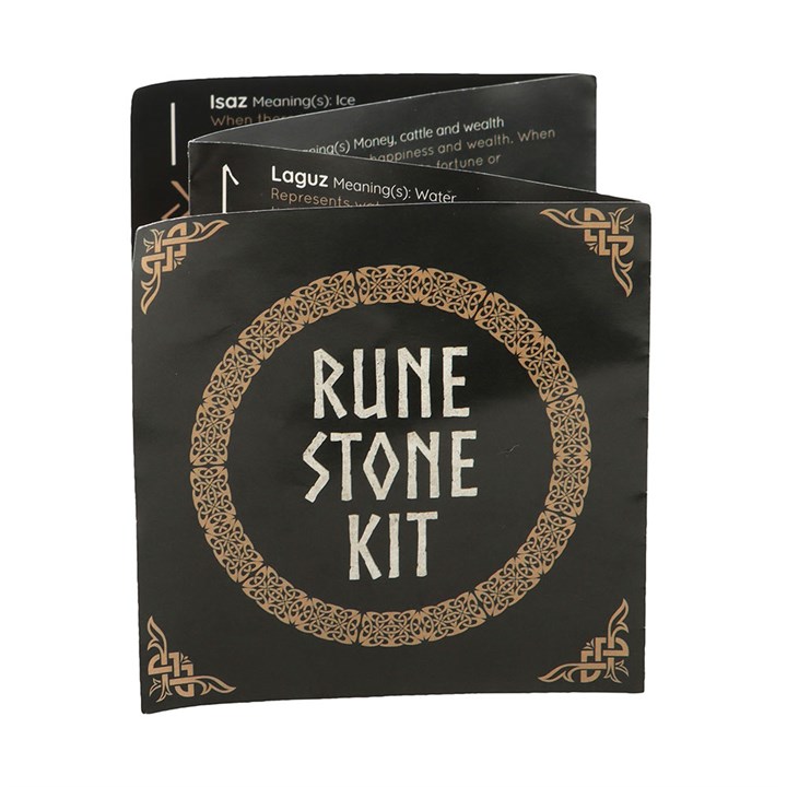 Black Onyx Viking Rune Stones Set – 25 Norse Divination Runes with Drawstring Pouch