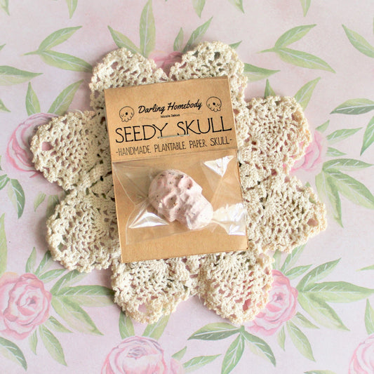 Single Plantable Paper Seedy Skull. Wildflowers