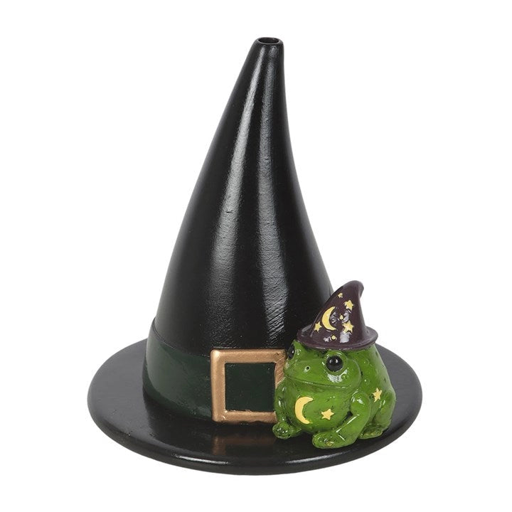 Witch Hat & Toad Incense Cone Holder | Witchy Resin Decor