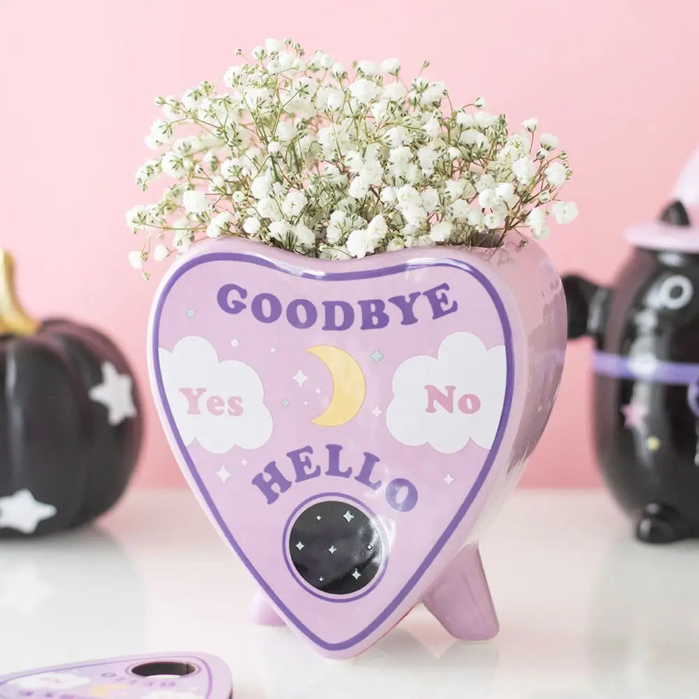 Pastel Planchette Ceramic Vase with Celestial Design