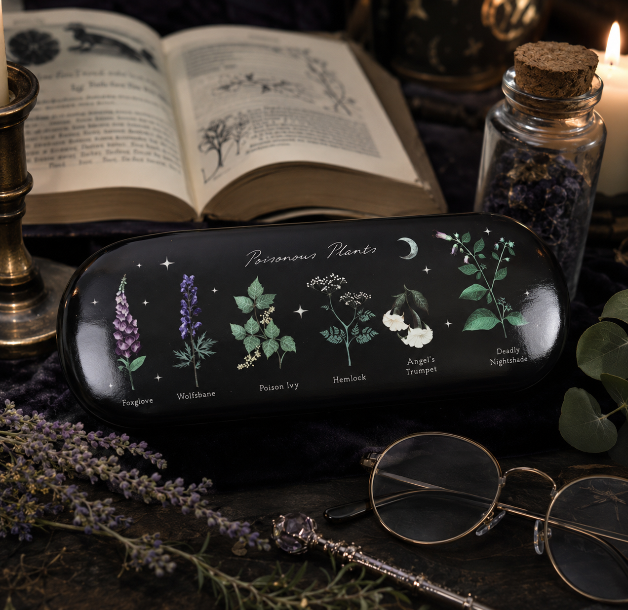 Poisonous Plants Gothic Botanical Glasses Case