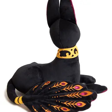 Floral Frolic Underworld Jackal Plush – 15" Tall Gothic Mythology Companion
