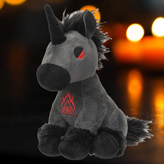 Hellion Stuffed Plush Black Unicorn
