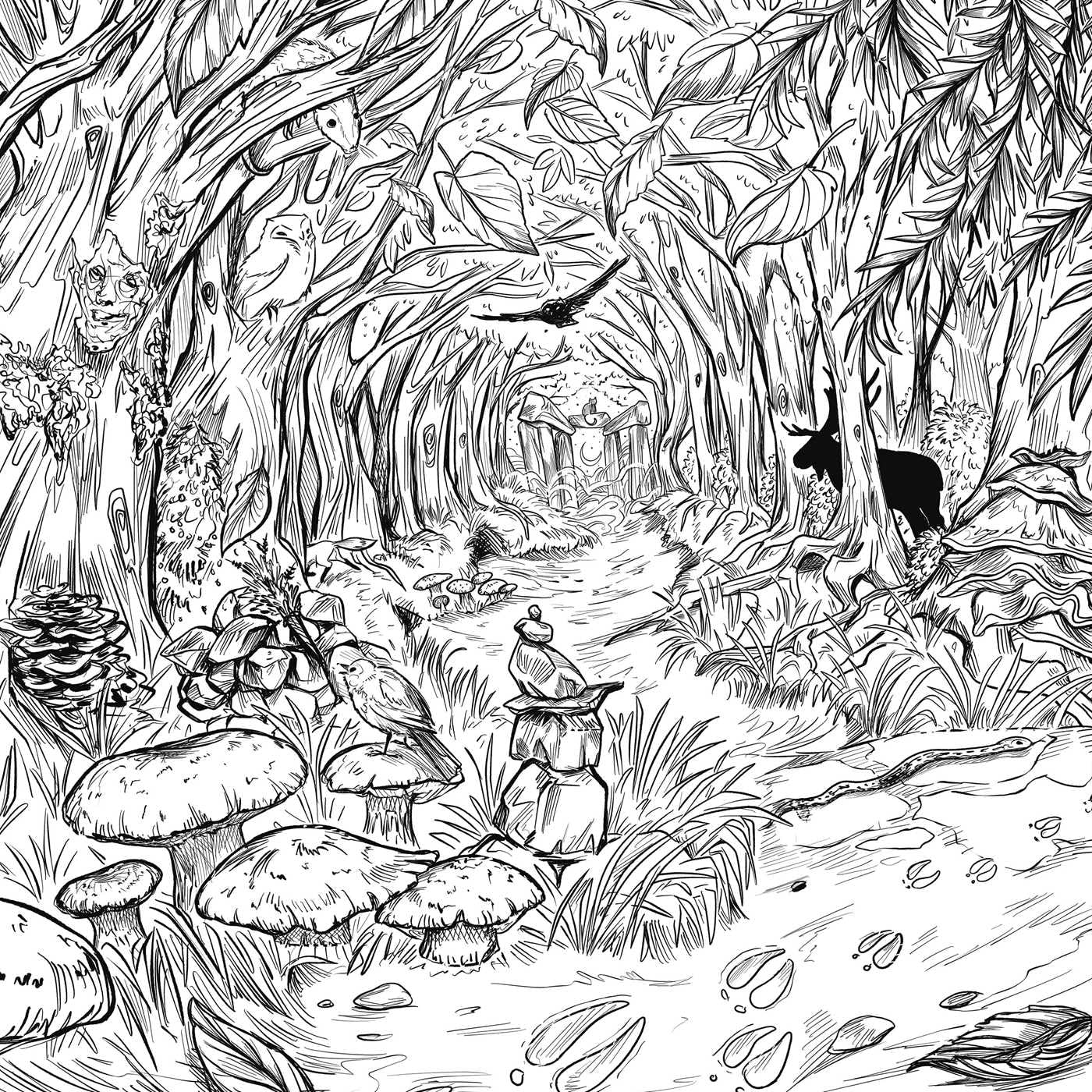 The Green Witch's Coloring Book: From Enchanting Forest Scenes to Intricate Herb Gardens, Conjure the Colorful World of Natural Magic